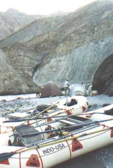 Camp Site while rafting on the Zanzar River