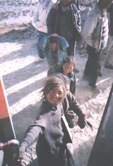 Tibet Plateau bus kids